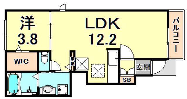 アルビコッコ(1LDK/1階)の間取り写真