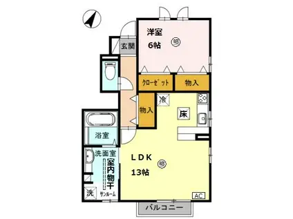 CONFORT SHIGINO コンフォートシギノ(1LDK/1階)の間取り写真