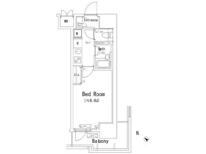 パークアクシス千葉(1K/10階)の間取り写真