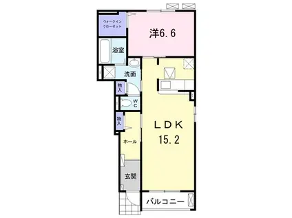 プレシャスみのり(1LDK/1階)の間取り写真