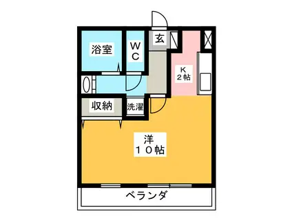 ドゥエルピュア(1K/1階)の間取り写真