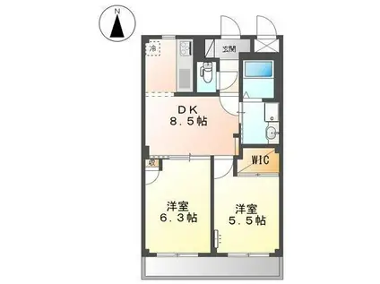 プランドール(2DK/2階)の間取り写真