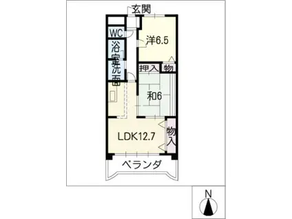 ハイツ高田(2LDK/1階)の間取り写真