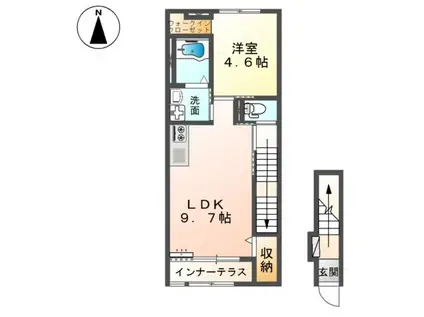 リアン・III(1LDK/2階)の間取り写真