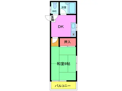 ストークハイツ上村(1DK/2階)の間取り写真