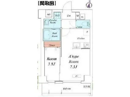 リブリ・ユウシン(1LDK/6階)の間取り写真