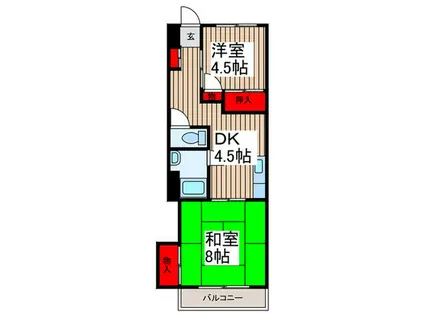 ヤマトビル(2DK/2階)の間取り写真