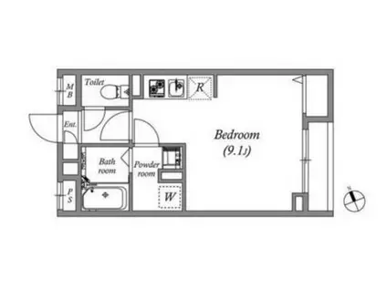 PASEO東武練馬(1K/1階)の間取り写真