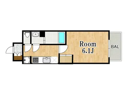 アスヴェル新北野モスト(1K/2階)の間取り写真