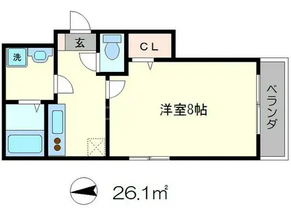 神楽坂エステート(1K/3階)の間取り写真