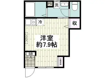 ズーライフ(ワンルーム/1階)の間取り写真