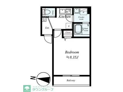 GRADUS川越II(1K/1階)の間取り写真