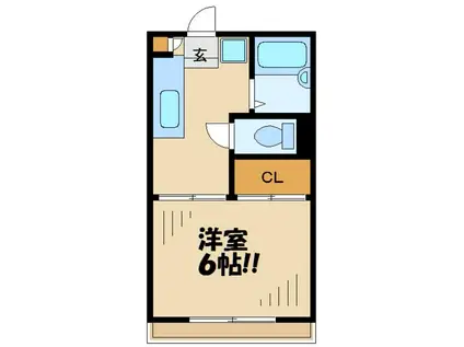 クレール23(1K/2階)の間取り写真
