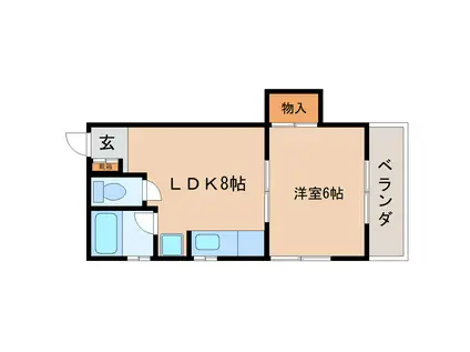 ホームズ高木(1LDK/2階)の間取り写真