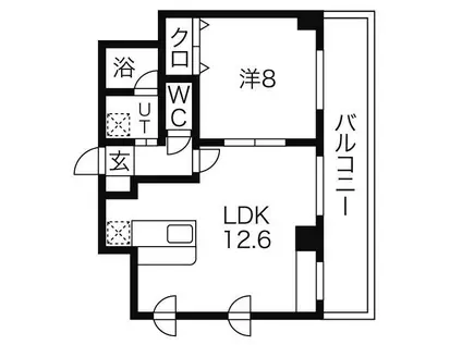 ラフィーコート(1LDK/2階)の間取り写真