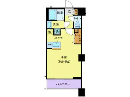 ラグディア麻布十番(ワンルーム/1階)の間取り写真