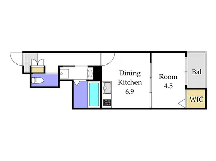 ナディア(1DK/1階)の間取り写真