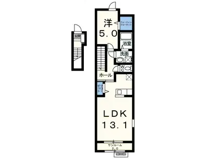 ソレアード (1LDK/2階)の間取り写真