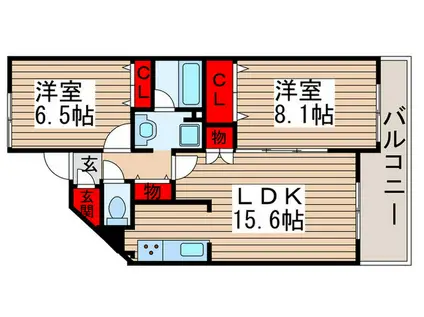 ヴィラモラージュ(2LDK/3階)の間取り写真