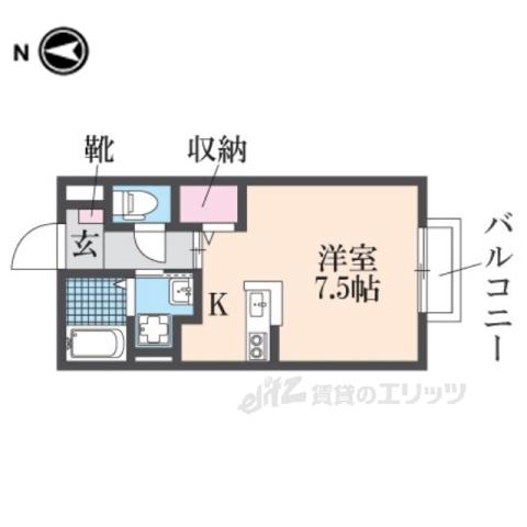 メゾン ドゥ 長瀬 Ⅱ(1K/2階)の間取り写真