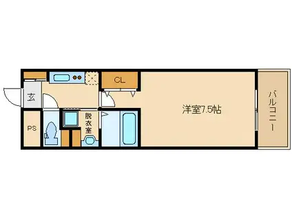 シェモア(1K/6階)の間取り写真