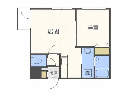 グランディール元町(1LDK/3階)の間取り写真