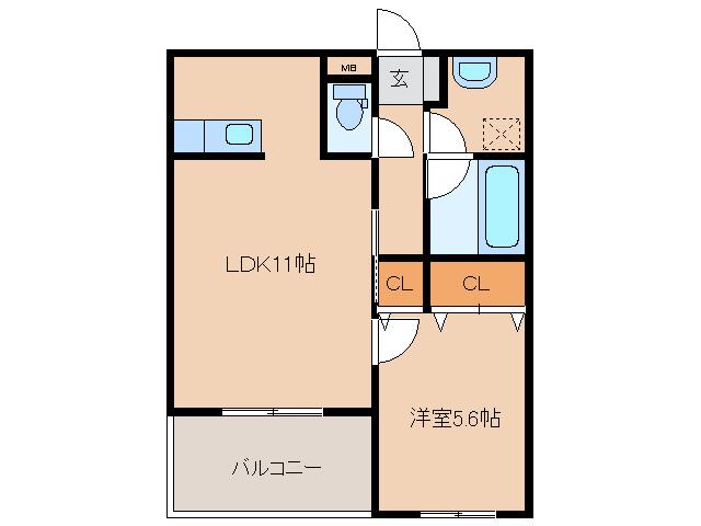 アルテマイスター大工町(1LDK/9階)の間取り写真