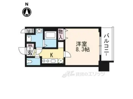 プレサンス京都洛南(1K/6階)の間取り写真