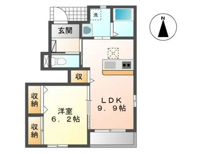 クルールIII(1LDK/1階)の間取り写真