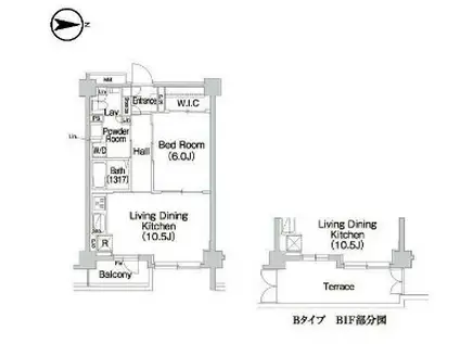 コンフォリア市谷薬王寺(1LDK/1階)の間取り写真