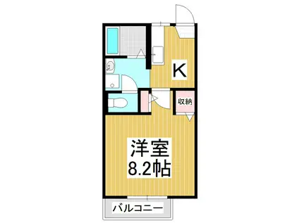 フレグランスプライム A(1K/1階)の間取り写真