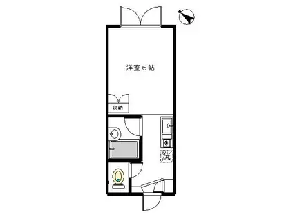 シャトル・アイA(ワンルーム/1階)の間取り写真