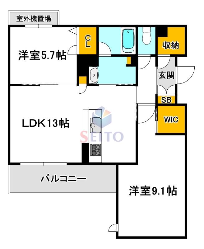 シャーメゾン ラヴィ(2LDK/3階)の間取り写真