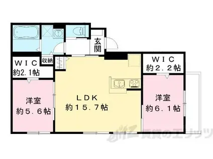 COZY COURT千里山田II番館(2LDK/2階)の間取り写真