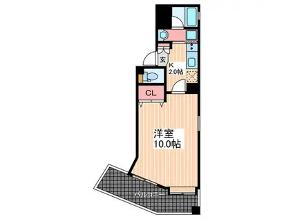 ベルコートII岡本(1K/6階)の間取り写真