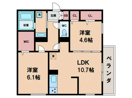 スペチアーレK II(2LDK/3階)の間取り写真