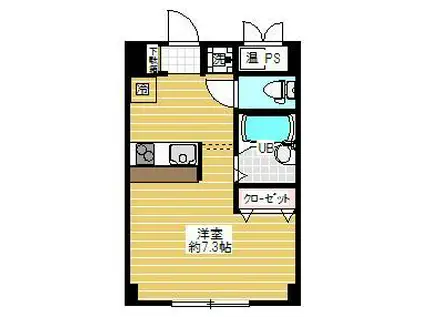 曽根ビル(ワンルーム/2階)の間取り写真