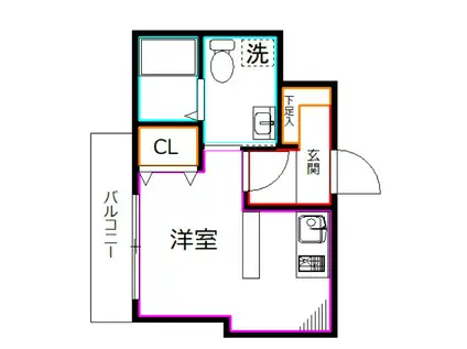 CHARMON(1K/1階)の間取り写真