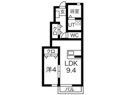 コスモス(1LDK/1階)の間取り写真