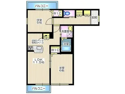 グリーン・ケイ東戸塚(2LDK/1階)の間取り写真