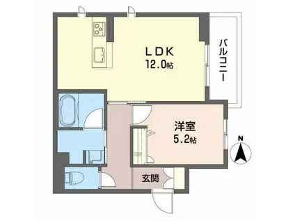I.Z.M(1LDK/1階)の間取り写真