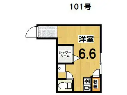 コプリハウス(ワンルーム/1階)の間取り写真