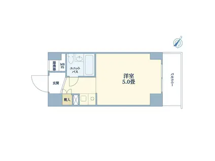 ライオンズマンション鶴見第2(ワンルーム/2階)の間取り写真