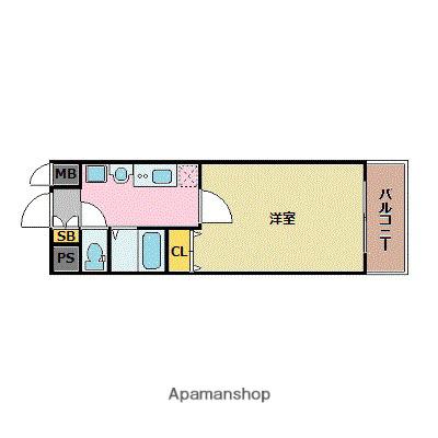 エステムコート博多駅前アヴェール(1K/7階)の間取り写真