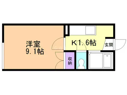 ドルチェヴィータI(1K/1階)の間取り写真