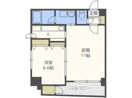 ハルバード24(1LDK/10階)の間取り写真