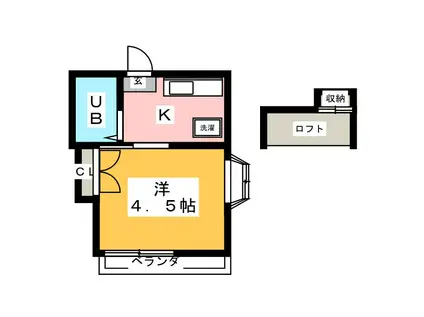 ベルメゾン湘南台(1K/1階)の間取り写真