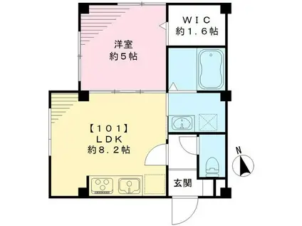 NOVEL OGIKUBO A ノベル オギクボ エーA(1LDK/1階)の間取り写真