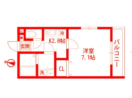 エストレーヤ横浜杉田(1K/2階)の間取り写真