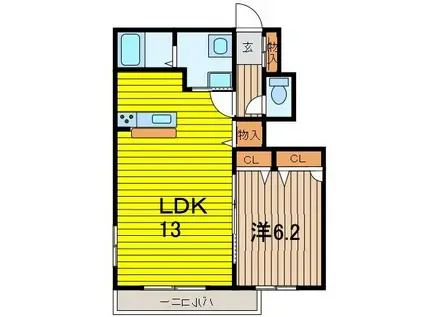 PLANETIII(1LDK/1階)の間取り写真